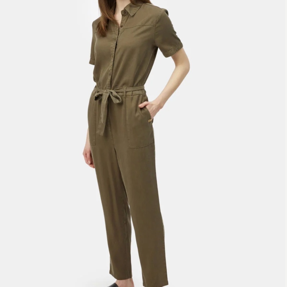 Tentree Tencel Slater Jumpsuit Women's Collared Shortsleeve Romper Size M